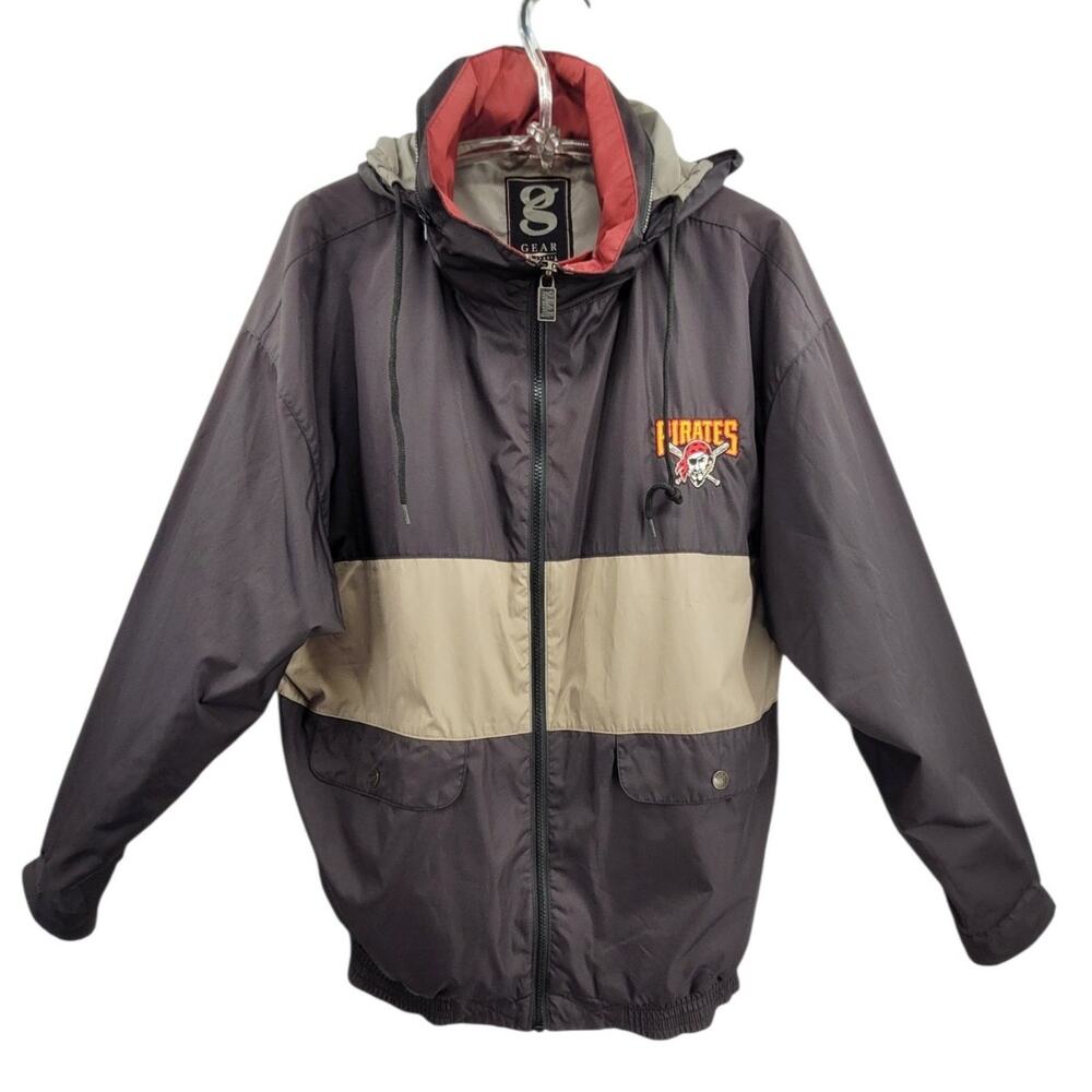 Vintage 90s Gear For Sports Pittsburgh Pirates Hooded Full Zip Jacket Blokecore